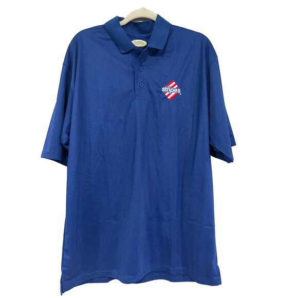 Uniserve Other - NWOT Stripes Gas Station Men XL Uniform Polo Blue Shirt Top Employee Logo Store